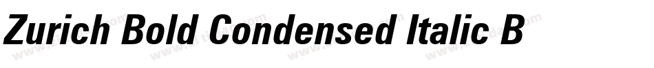Zurich Bold Condensed Italic BT字体转换
